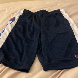 Champion Dark Blue Mesh Shorts with White Accents